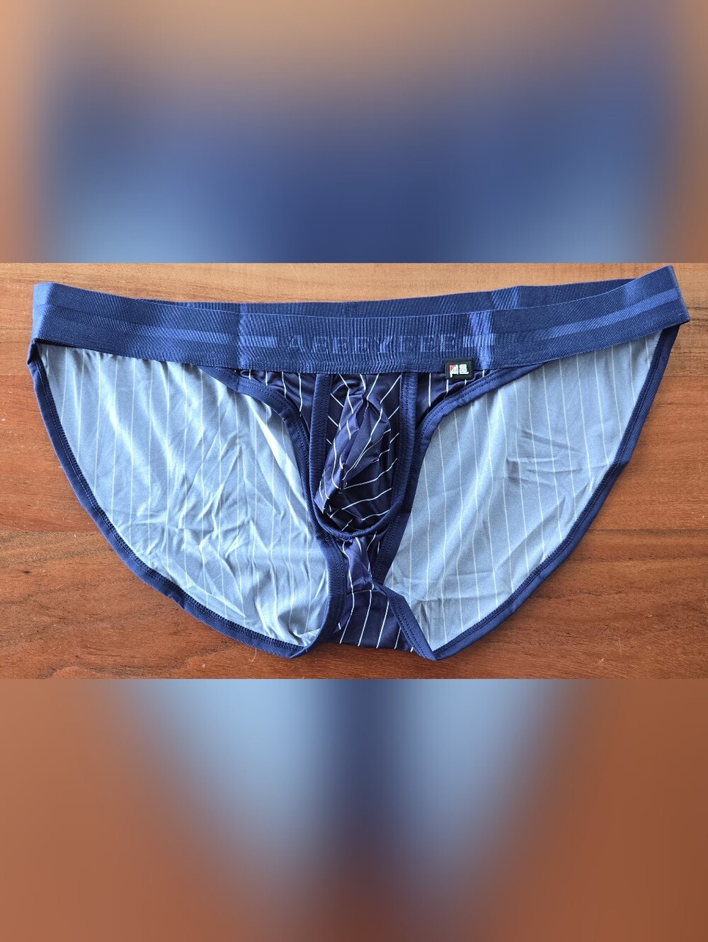Navy Pinstripe Men's Briefs